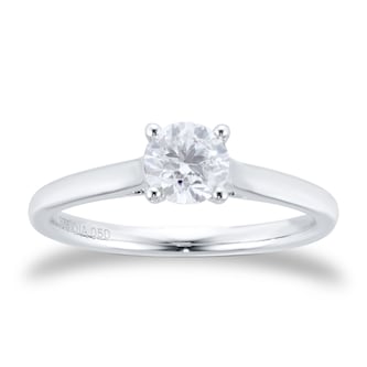 Goldsmiths 9ct White Gold 0.50ct Diamond Solitaire Engagement Ring