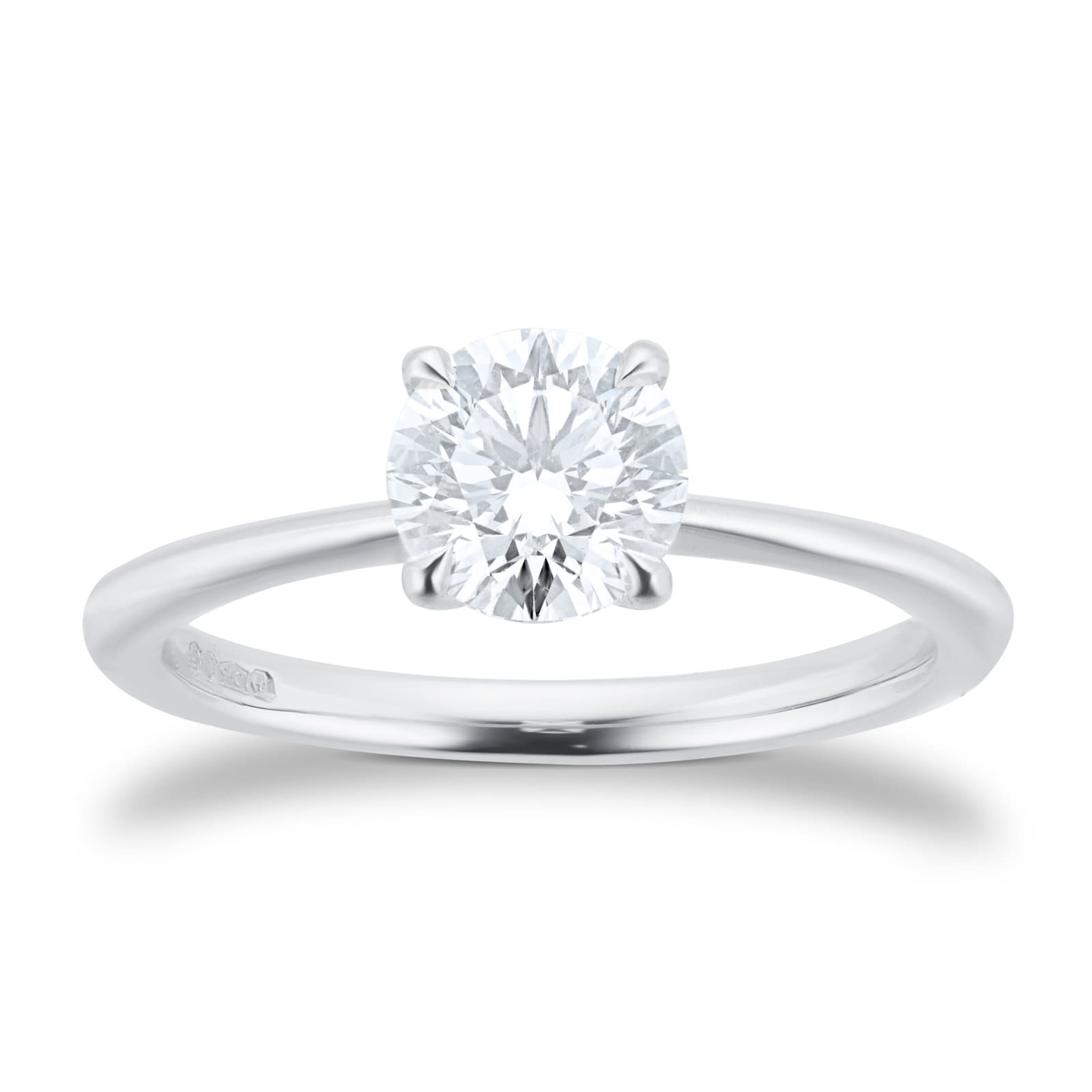 Exclusive Platinum 1.00cttw Brilliant Cut Solitaire Goldsmiths Signature Diamond Engagement Ring image