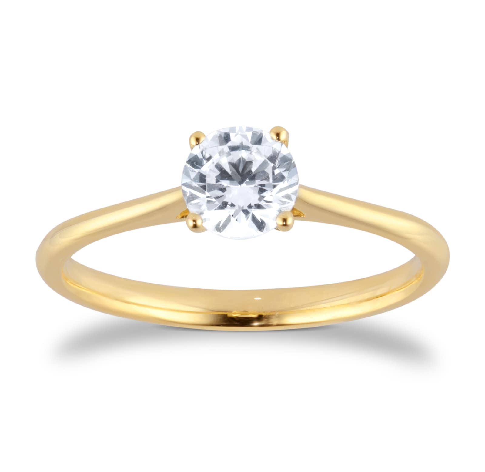 18ct Yellow Gold 0.70cttw Brilliant Cut Diamond Solitaire Engagement Ring image