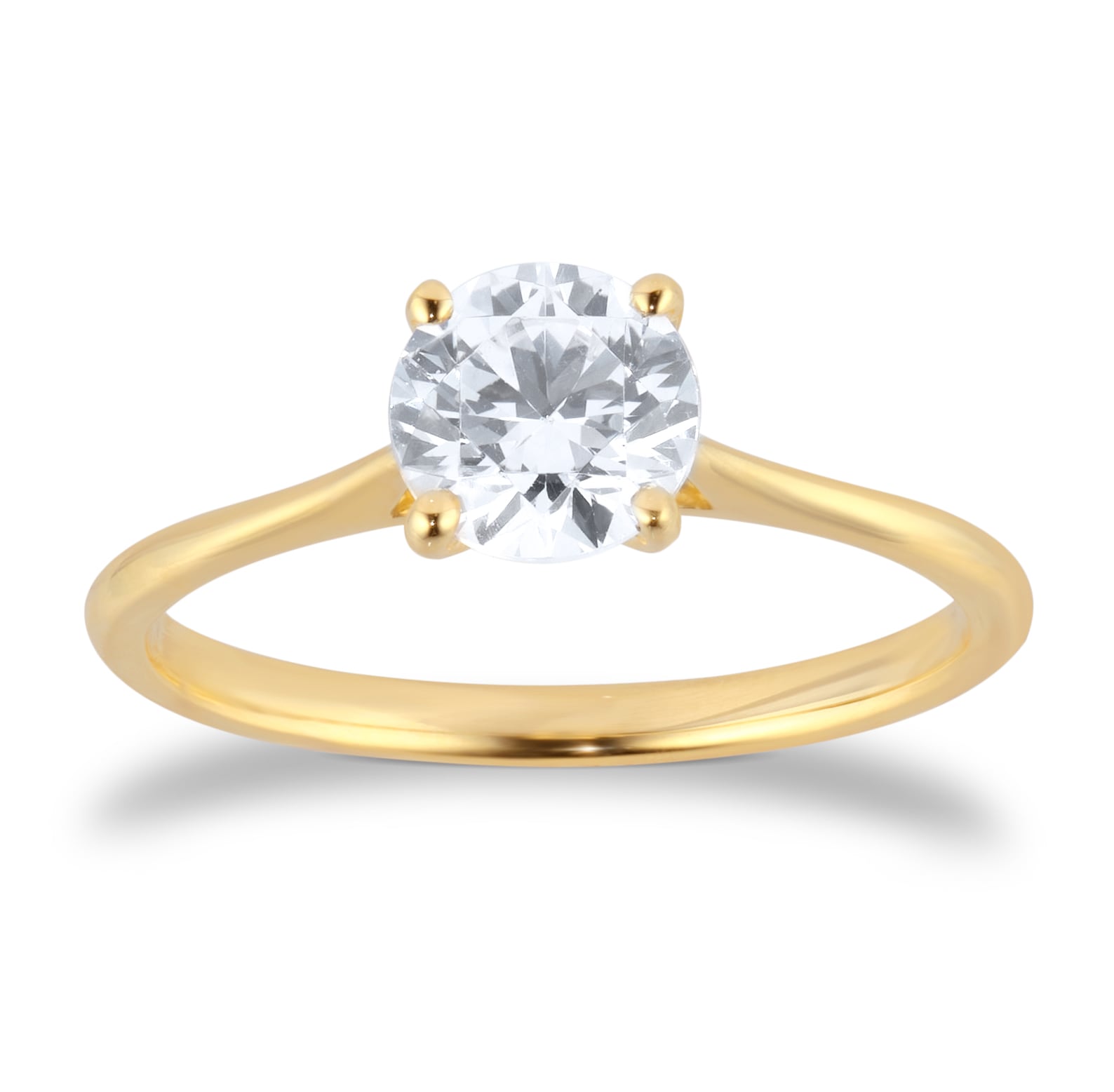18ct Yellow Gold 1.00cttw Brilliant Cut Diamond Solitaire Engagement Ring image