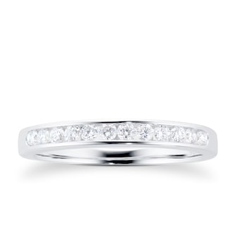 Goldsmiths Brilliant Cut 0.25ct Channel Set Half Eternity Ring In 9ct White Gold