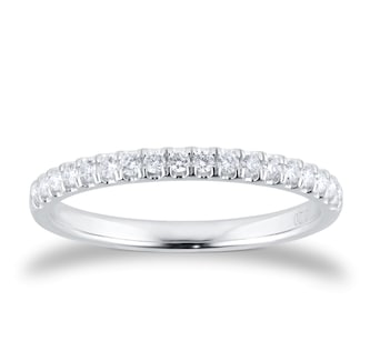 Goldsmiths 9ct White Gold 0.20cttw Brilliant Cut Diamond Stacker Eternity Ring