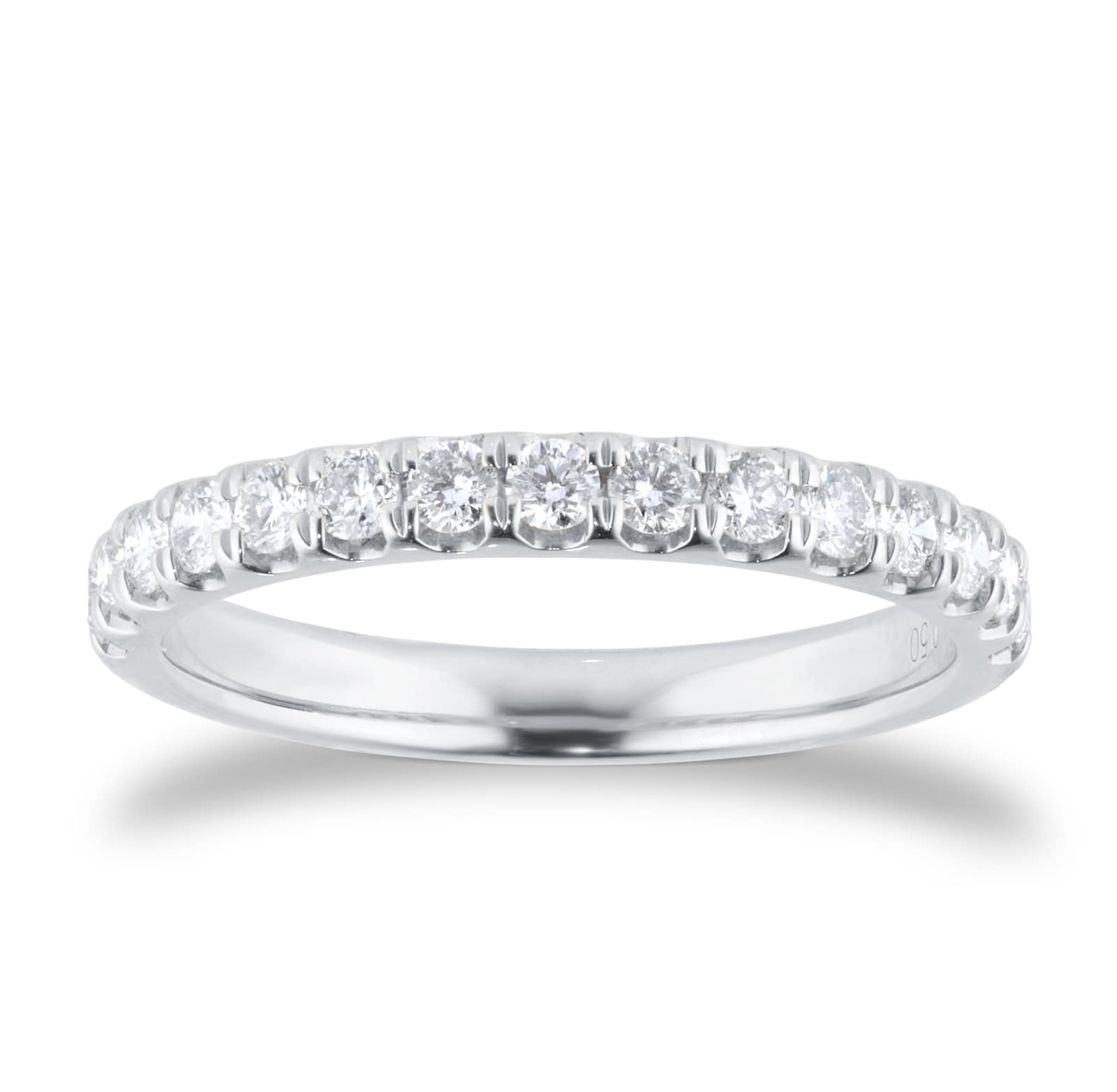 Goldsmiths Platinum 0.50cttw Claw Set Diamond Eternity Ring