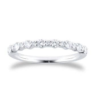 Goldsmiths 9ct White Gold 0.34cttw Brilliant Cut Diamond Half Eternity Ring