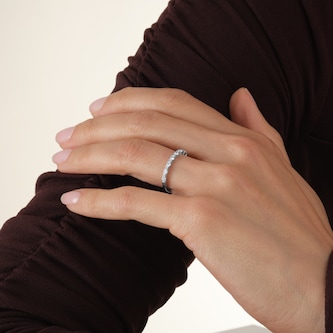 Goldsmiths 9ct White Gold 0.34cttw Brilliant Cut Diamond Half Eternity Ring