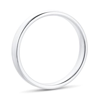Goldsmiths 3mm Slight Court Standard  Wedding Ring In 9 Carat White Gold