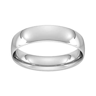 Goldsmiths 5mm Traditional Court Standard Wedding Ring In 9 Carat White Gold