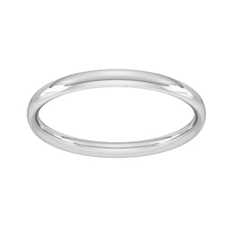 Goldsmiths 18ct White Gold 1.5mm Traditional Court Standard Wedding Ring