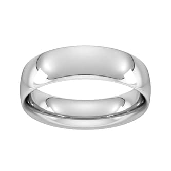 Goldsmiths 18ct White Gold 6mm Traditional Court Extra Heavy Wedding Ring