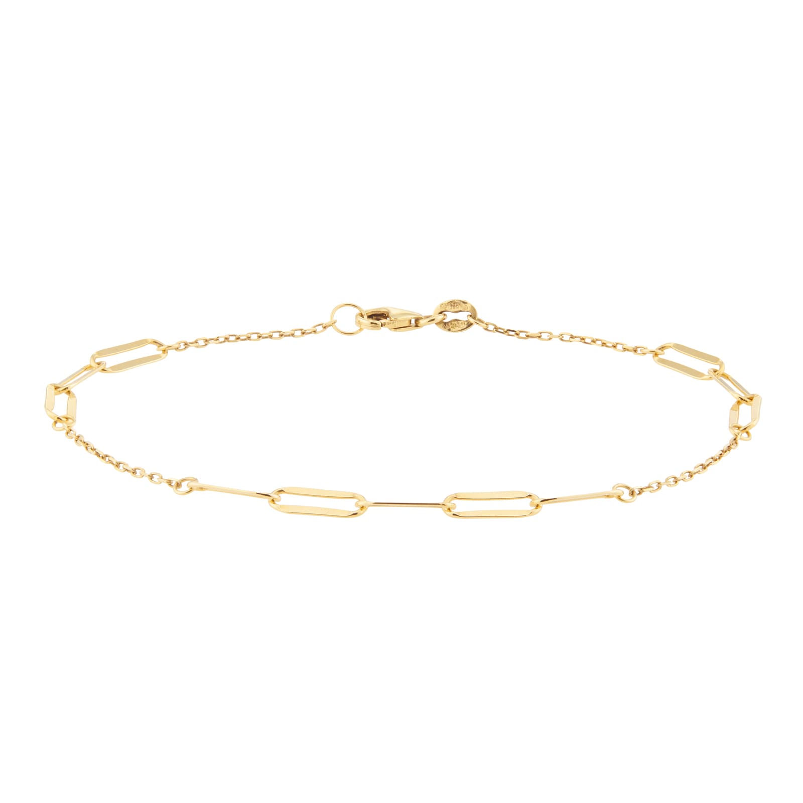 9ct Yellow Gold Paperlink Station Bracelet image