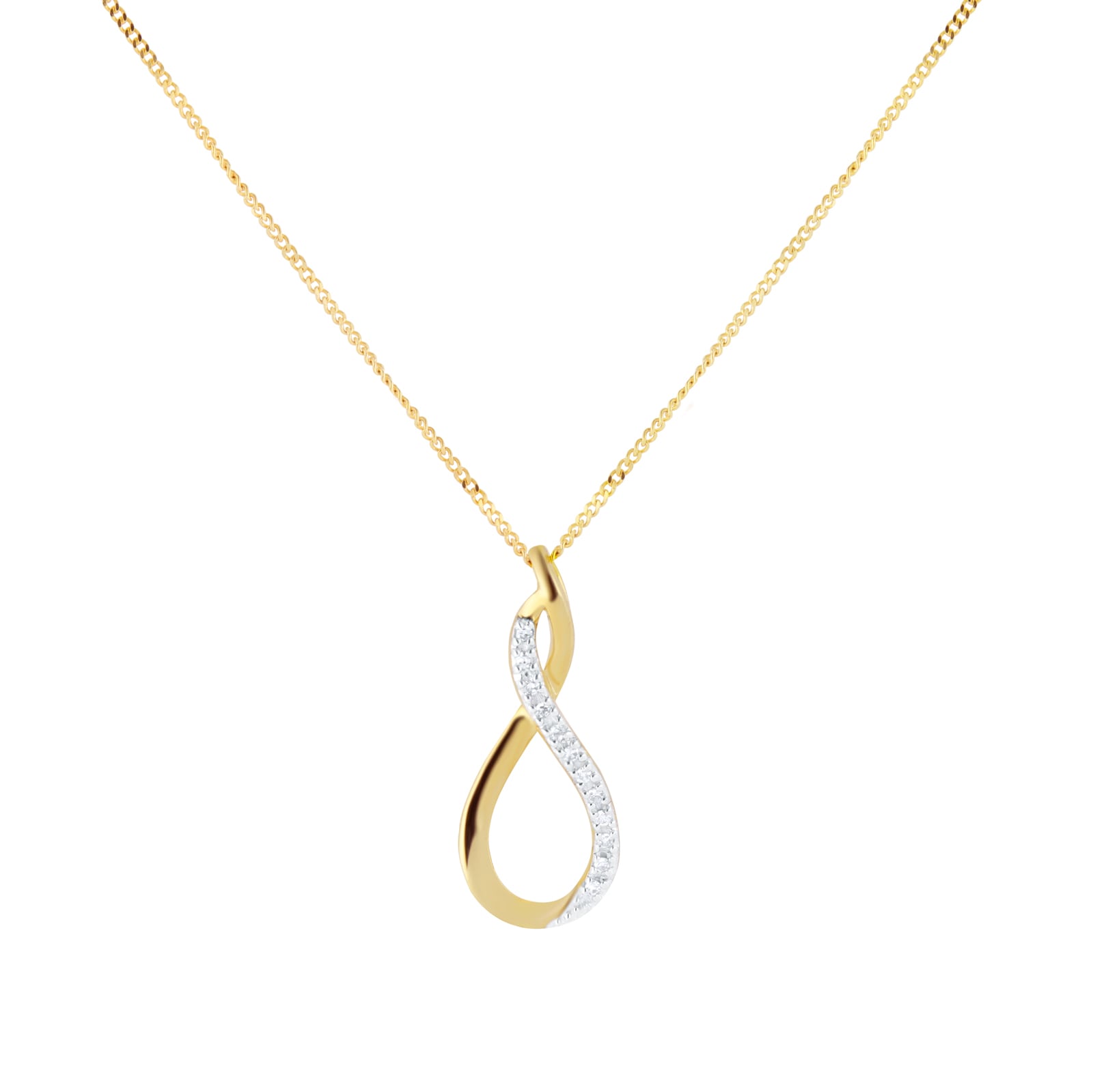 9ct Yellow Gold 0.03cttw Diamond Figure 8 Pendant image