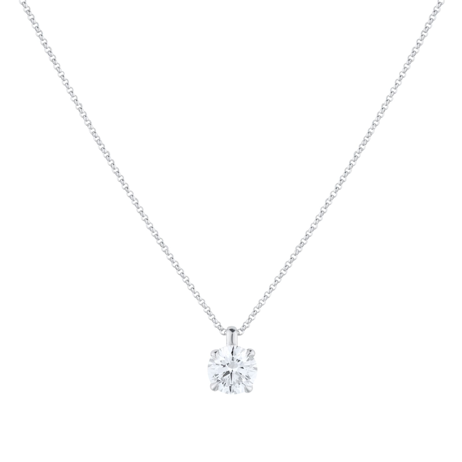 Goldsmiths Exclusive 18ct White Gold 1.00cttw Brilliant Cut Solitaire Goldsmiths Signature Diamond Pendant
