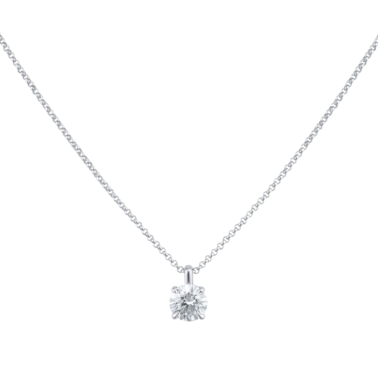Exclusive 18ct White Gold 0.40cttw Brilliant Cut Solitaire Goldsmiths Signature Diamond Pendant image