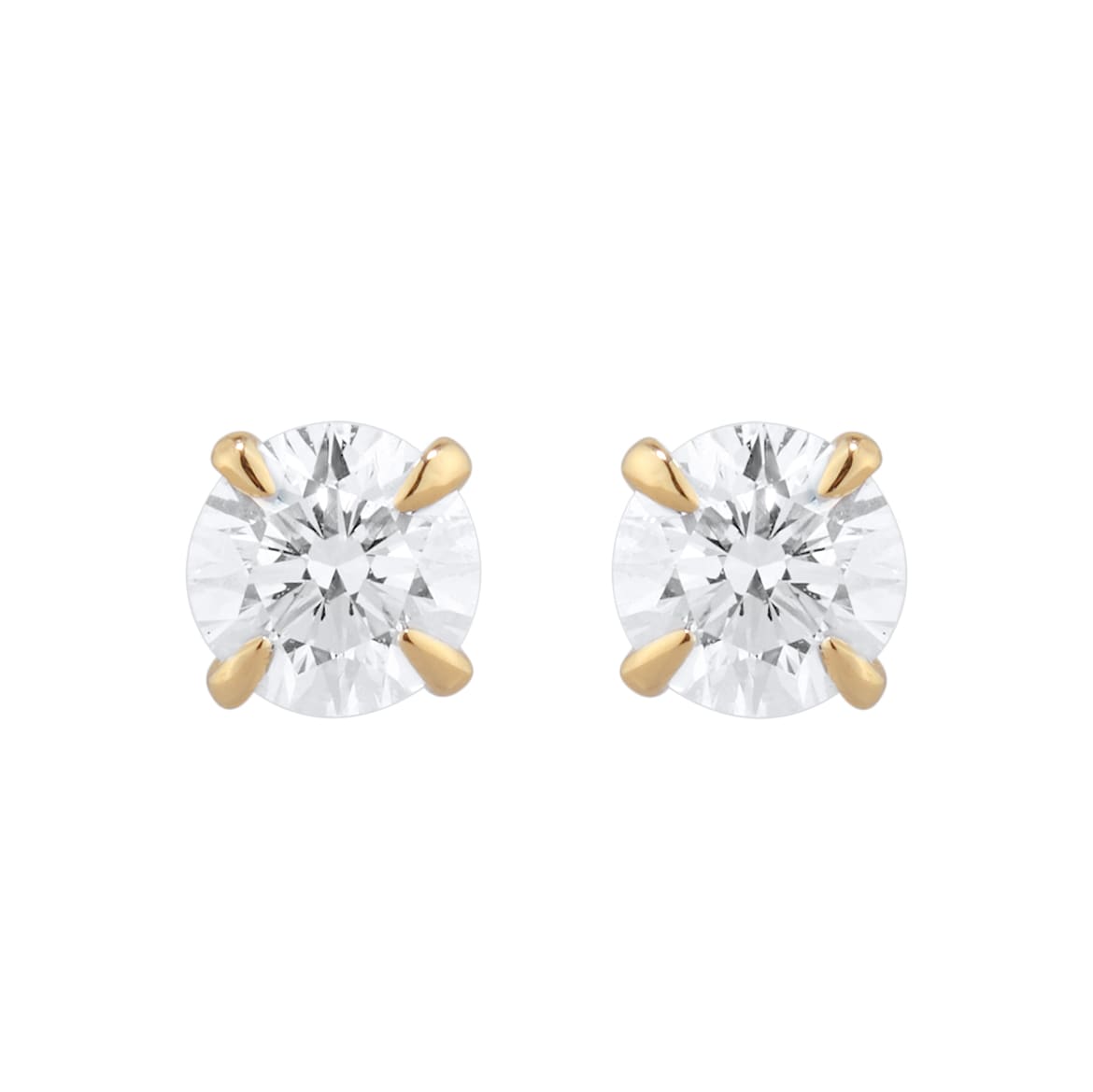 Exclusive 18ct Yellow Gold 0.70cttw Brilliant Cut Solitaire Goldsmiths Signature Diamond Stud Earrings image