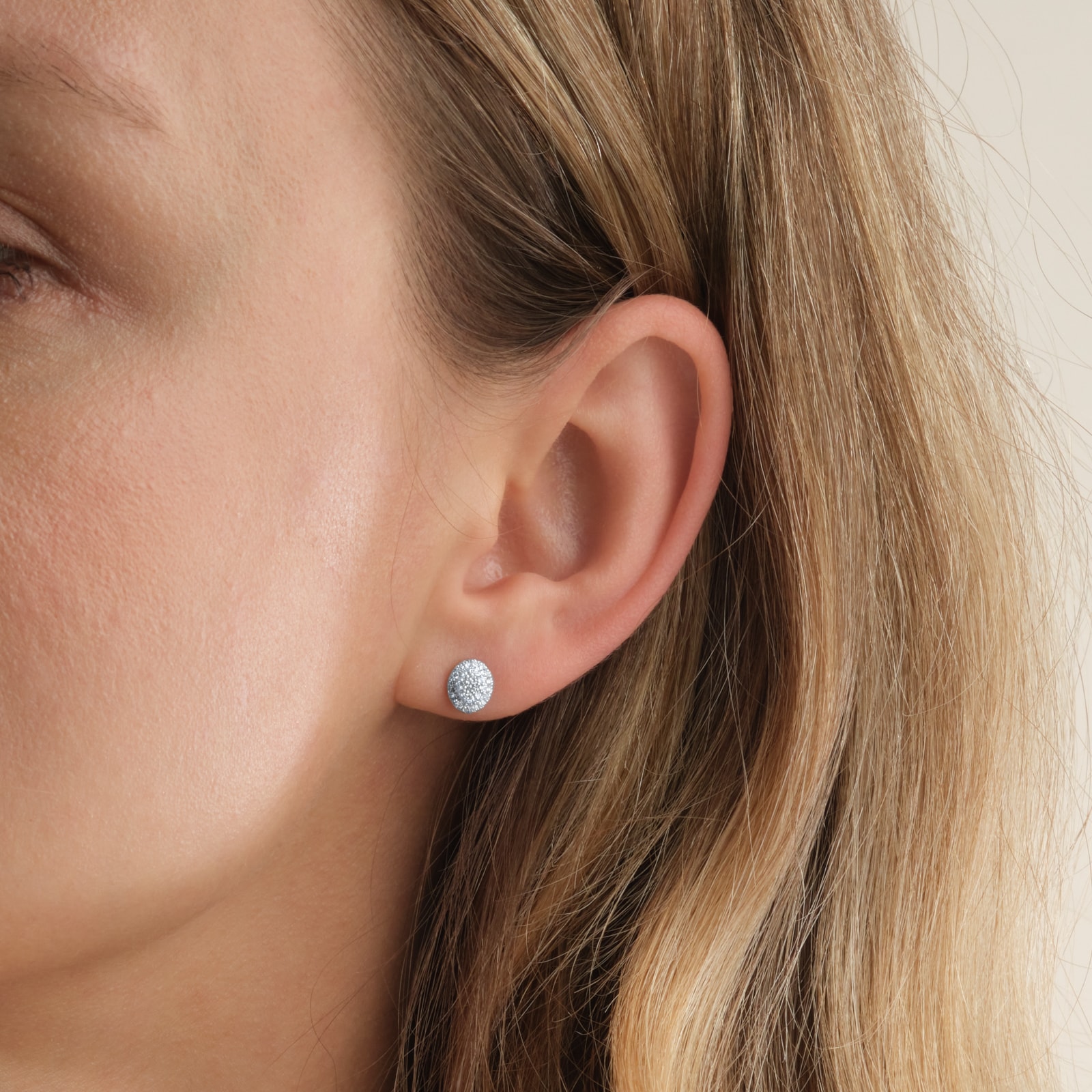 Goldsmiths 9ct White Gold 0.25cttw Oval Shape Diamond Cluster Stud Earrings