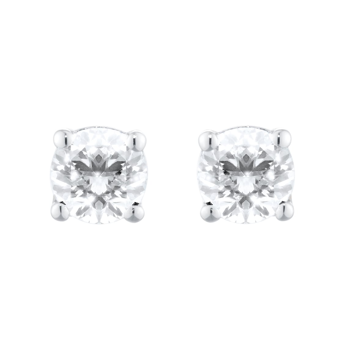 18ct White Gold 0.60cttw Brilliant Cut Diamond Solitaire Stud Earrings image