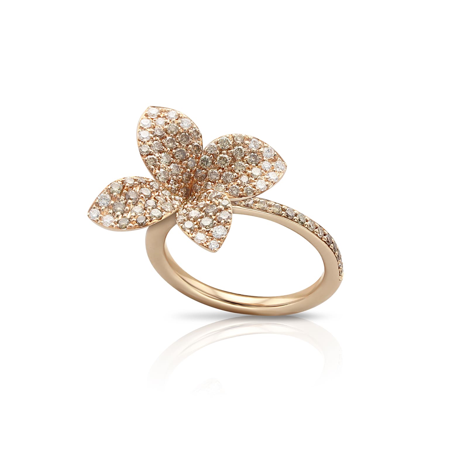 Petit Garden Medium Flower Ring in 18ct Rose Gold with Diamonds image