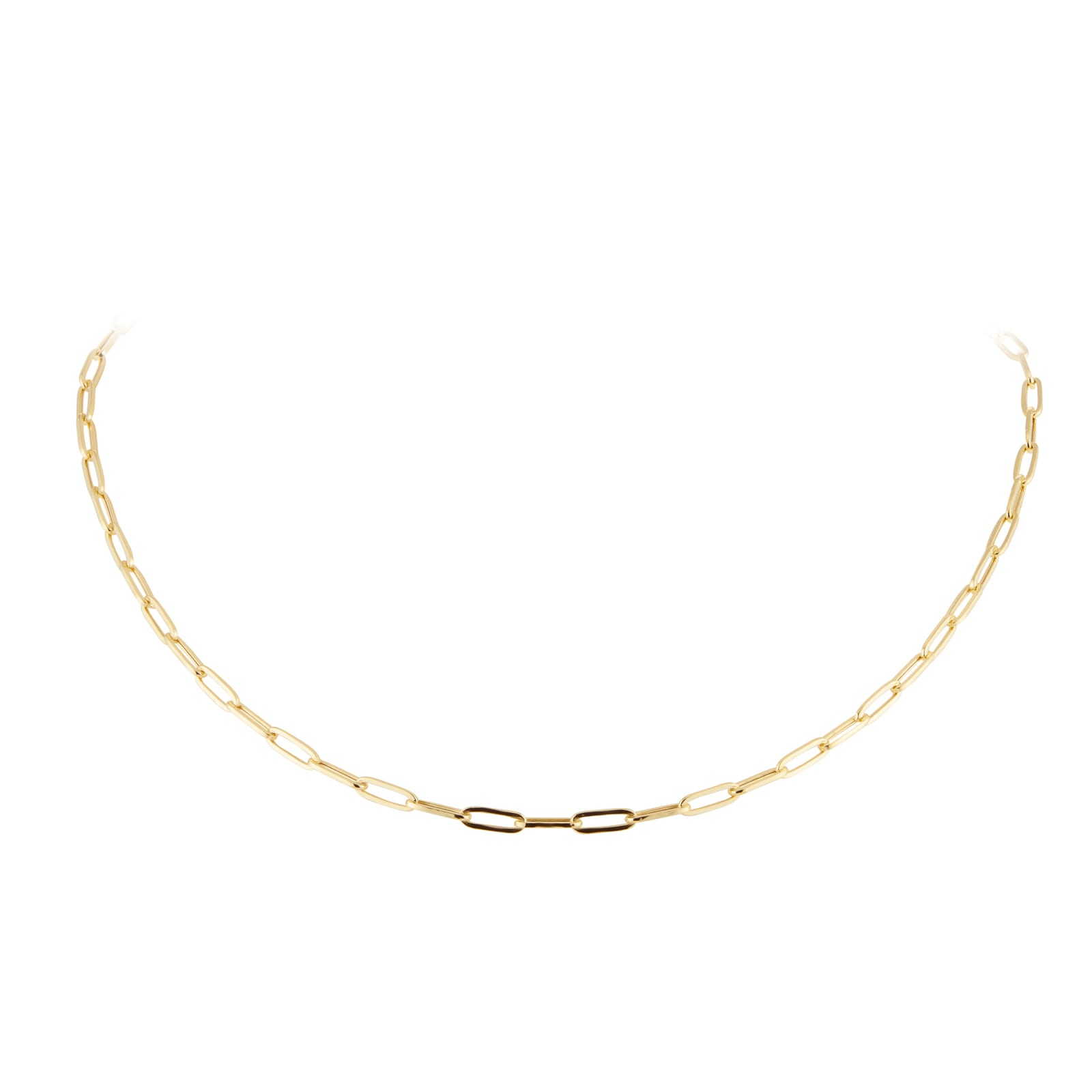 9ct Yellow Gold 3mm Paperclip Chain Necklace image