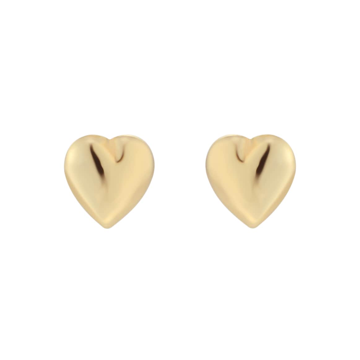Goldsmiths 9ct Yellow Gold Puff Heart Stud Earrings