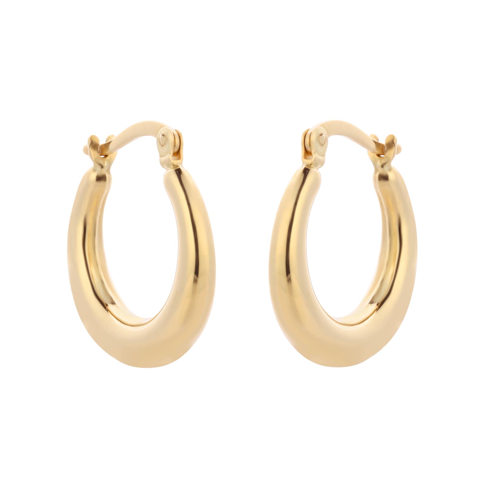 9ct Yellow Gold Tapered Creole Hoop Earrings image