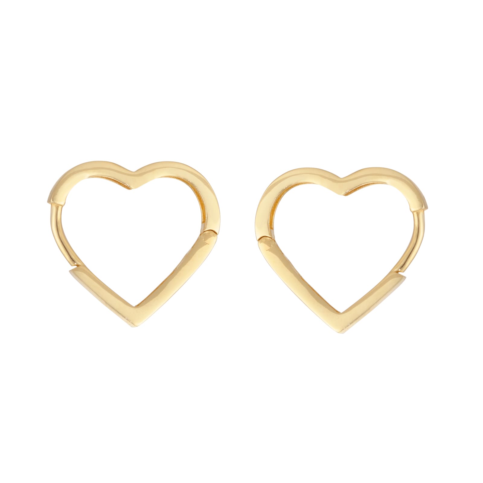 9ct Yellow Gold Square Edge Heart Hoop Earrings image