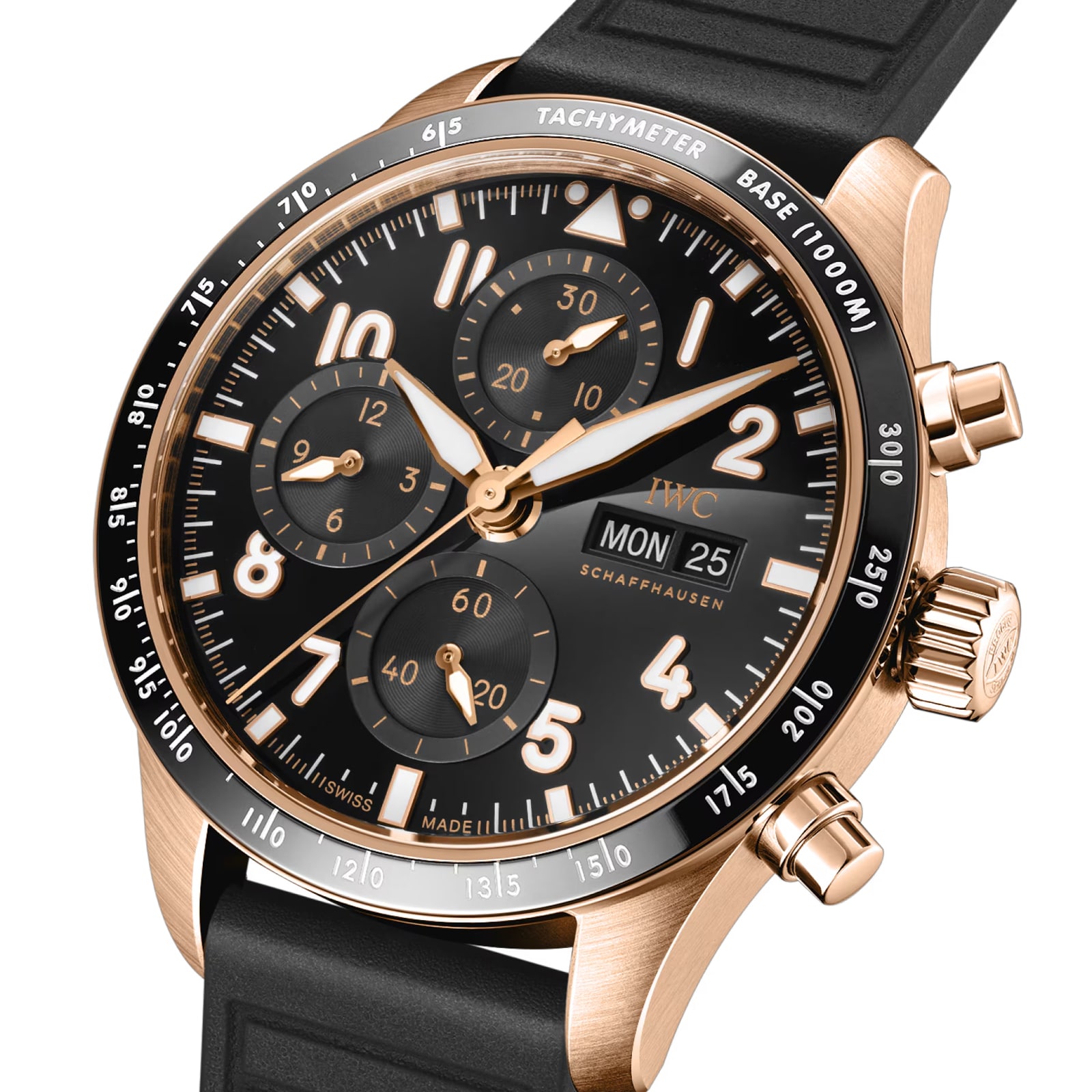 IWC Pilot's Performance Chronograph 41mm Mens Watch Black Rubber