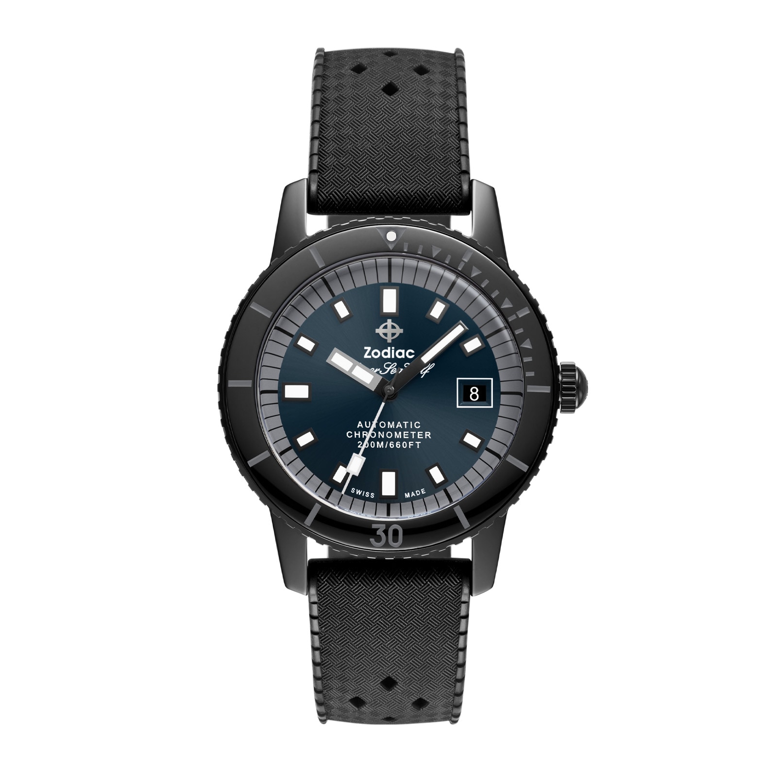 Super Sea Wolf Ceramic Compression Diver Automatic Rubber Strap Watch image