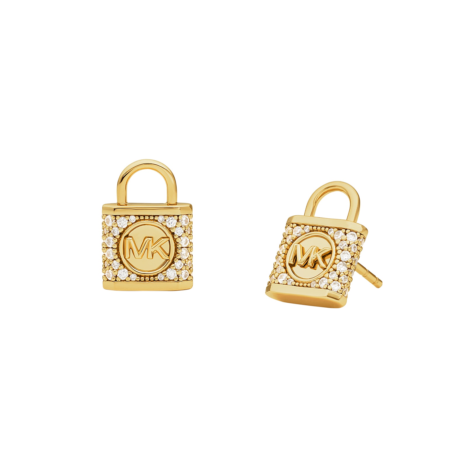 Sterling Silver MK Logo Padlock Earrings image