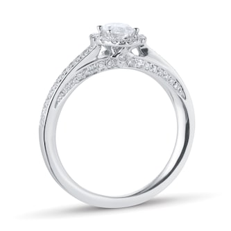 Jenny Packham 18ct White Gold 0.75cttw Diamond Oval Halo Engagement Ring