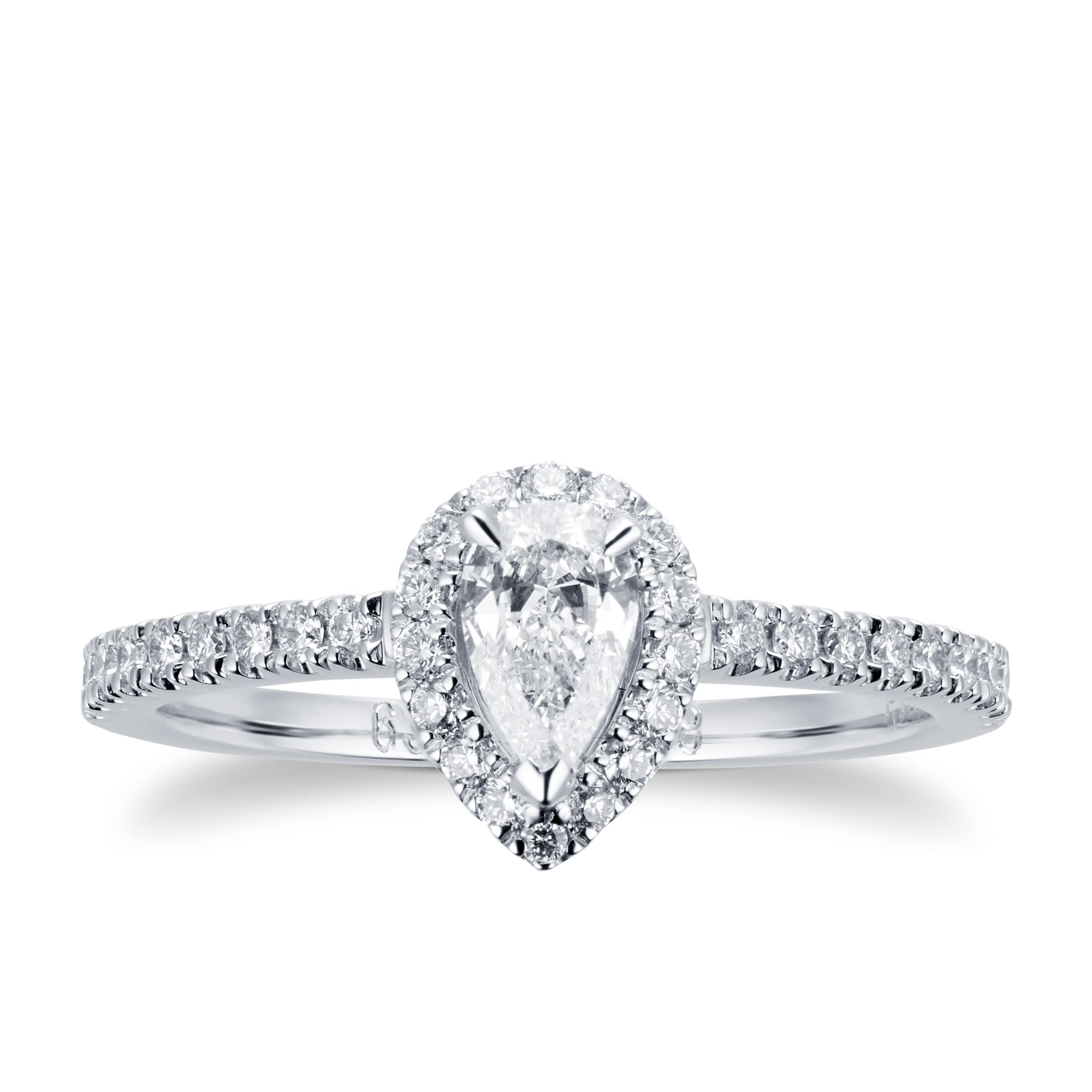 Platinum Amelia 0.53ct Pear Halo Engagement Ring image