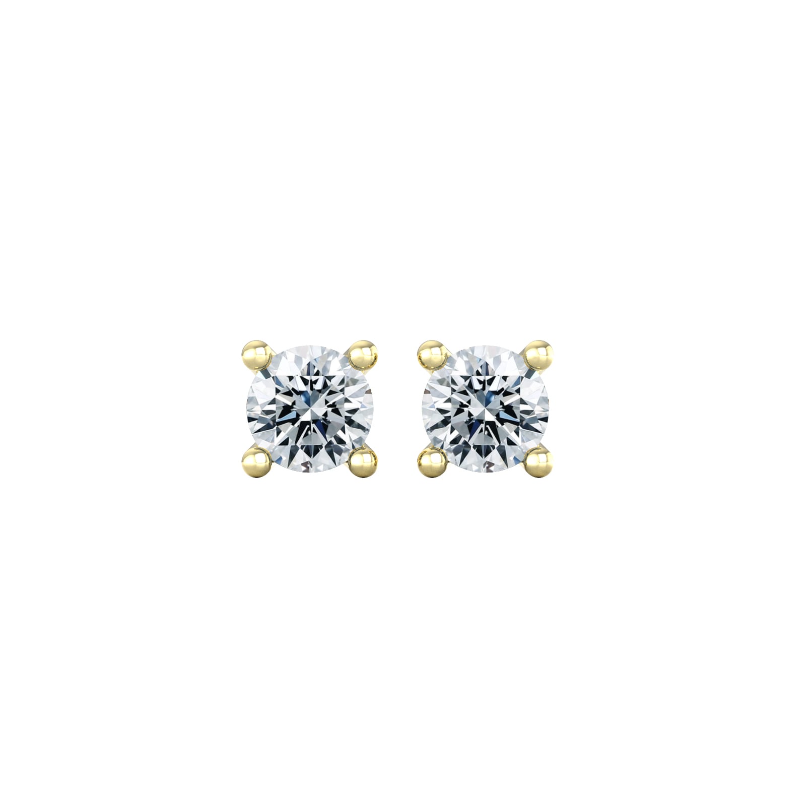 By Request 9ct Yellow Gold 0.25cttw Solitaire Diamond Stud Earrings