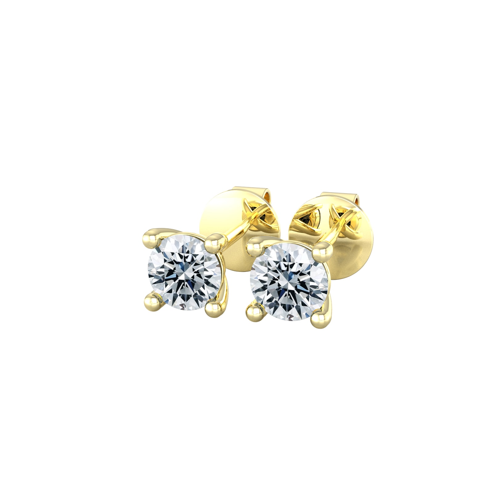 By Request 9ct Yellow Gold 0.25cttw Solitaire Diamond Stud Earrings
