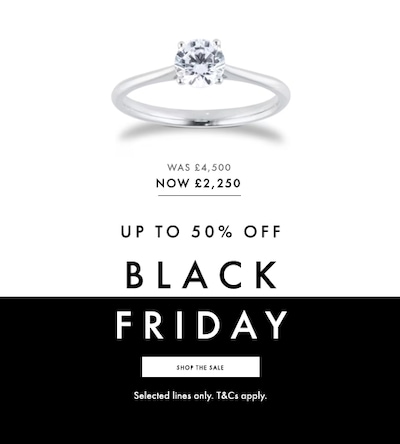 Shop Black Friday Engagement Ring Offers on Goldsmiths image