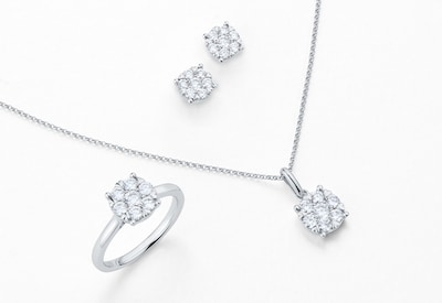 Interest Free Credit banner with image of Diamond jewellery set image