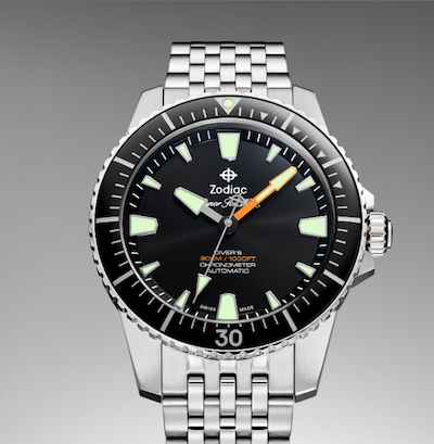 Zodiac Super Sea Wolf Pro-Diver with black dial and bezel image