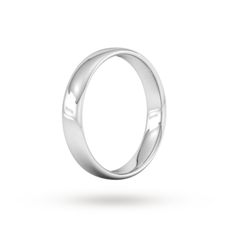Goldsmiths 4mm Slight Court Standard  Wedding Ring In 9 Carat White Gold
