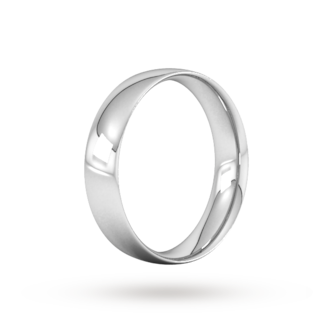 Goldsmiths 5mm Traditional Court Standard Wedding Ring In 9 Carat White Gold