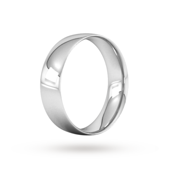 Goldsmiths 6mm Traditional Court Standard Wedding Ring In 9 Carat White Gold