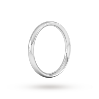 Goldsmiths 2.5mm Traditional Court Heavy Wedding Ring In 18 Carat White Gold