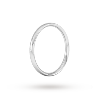 Goldsmiths 18ct White Gold 1.5mm Traditional Court Standard Wedding Ring