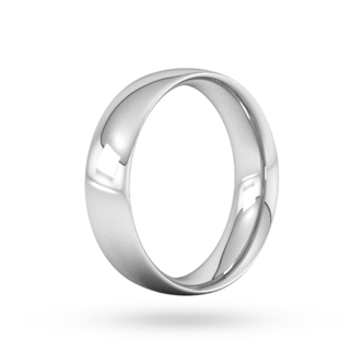 Goldsmiths 18ct White Gold 6mm Traditional Court Extra Heavy Wedding Ring